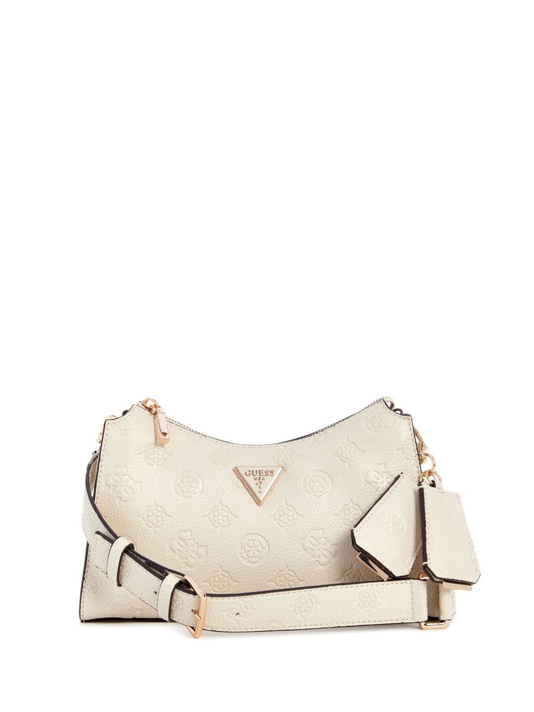 

GUESS Women Textured Structured Handheld Bag, Off white