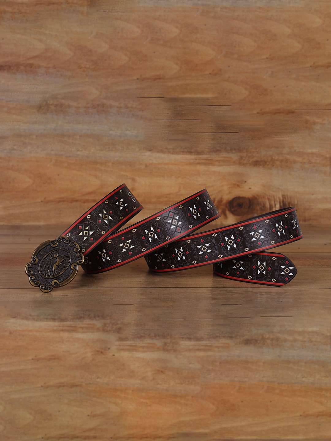 

Celtic Unisex Printed Leather Belt, Brown