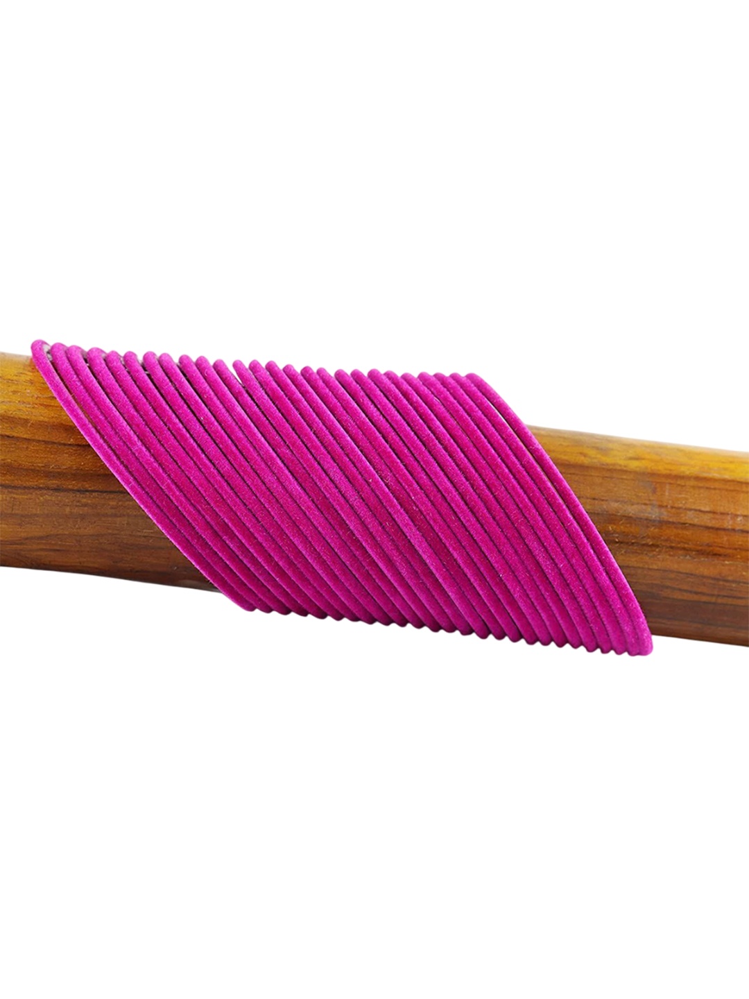 

ZULKA Set Of 48 Velvet Finish Bangles, Magenta