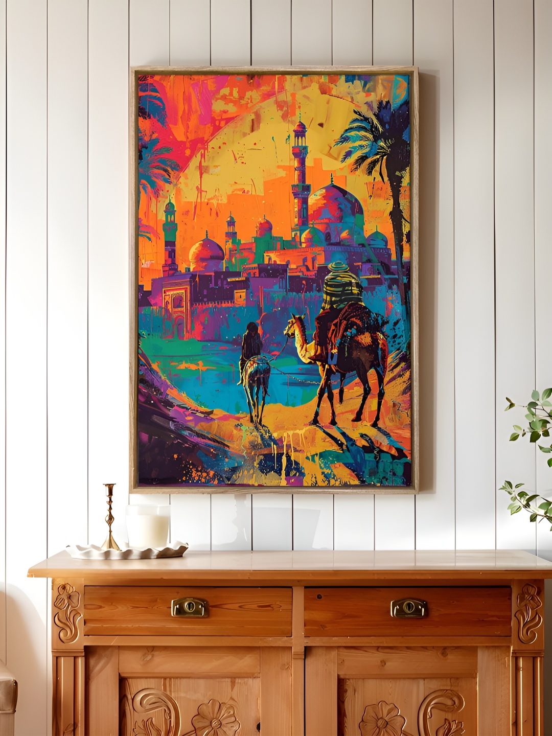 

Art Street Orange-Coloured Arabian Camel Canvas Wall Art
