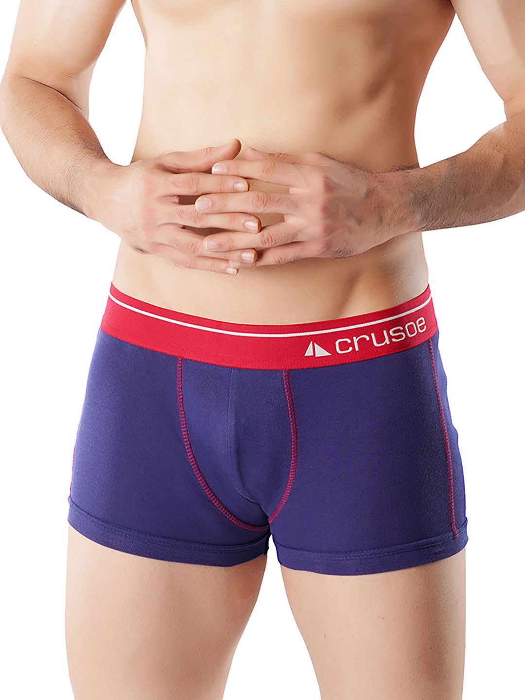 

Crusoe Men Antimicrobial Mid Rise Cotton Trunks - CRU-1016-124, Blue