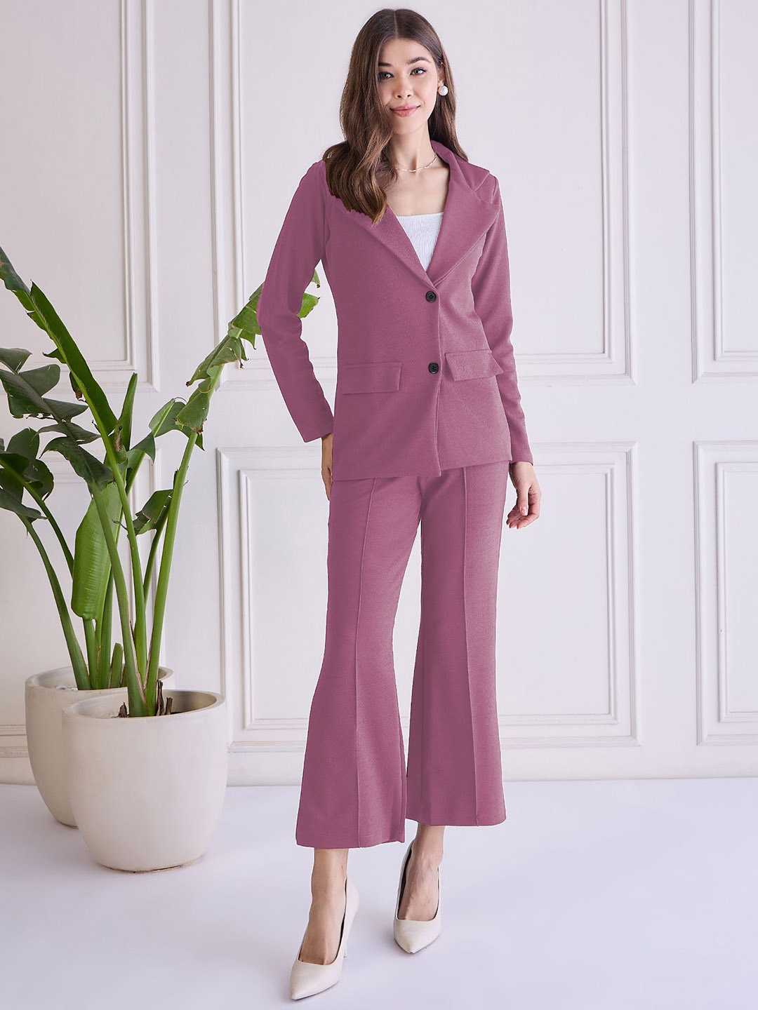 

WESTHOOD Notched Lapel Blazer & Trousers, Purple