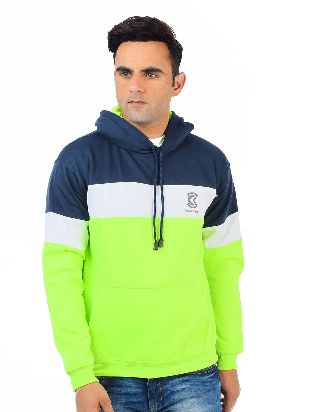 

Chanda Khuba Men Hooded Sweatshirt, Fluorescent green