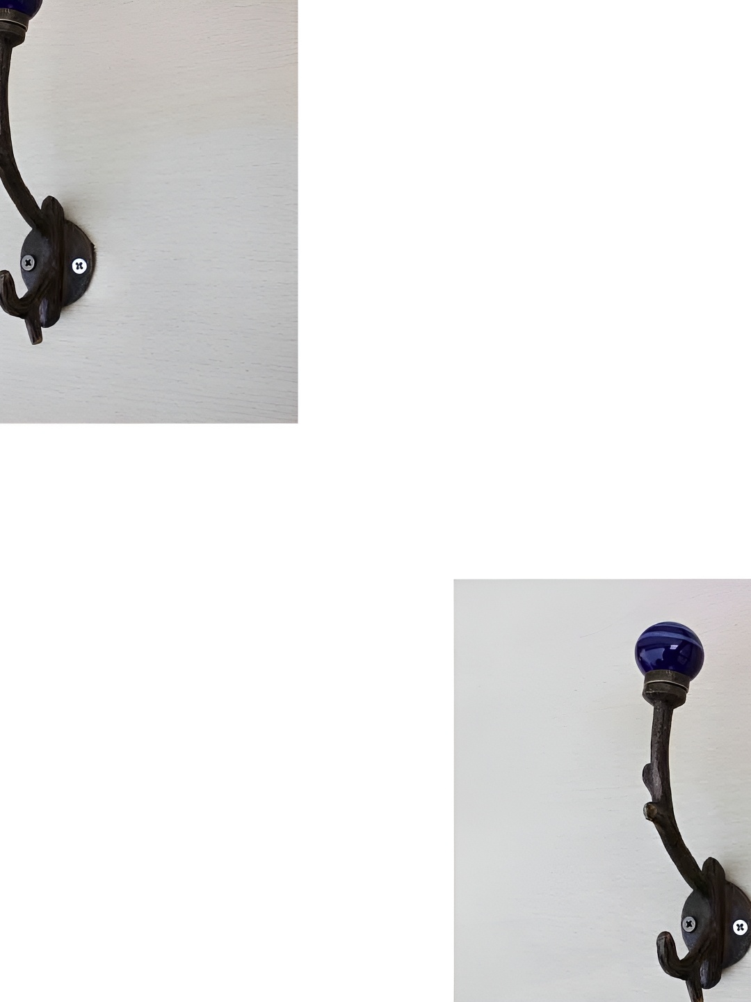

IndianShelf Blue & Brown 2 Pieces Striped Ceramic Wall Hooks