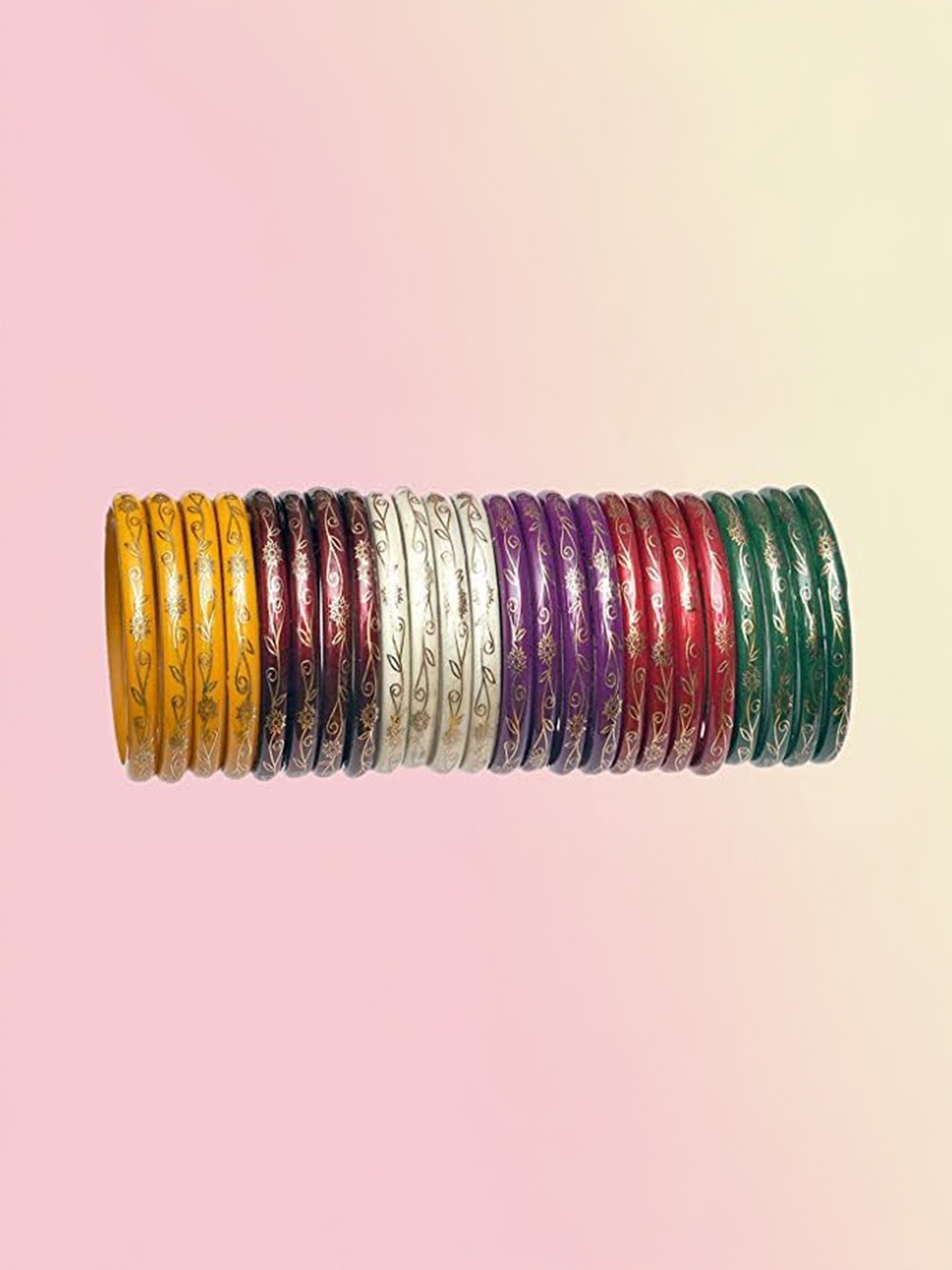 

ZULKA Set of 24 Floral Printed Bangle, Multi