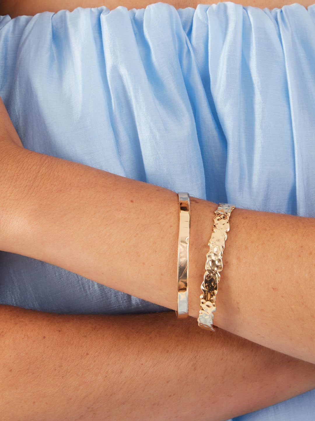 

Accessorize Women 2 Brass Cuff Bracelet, Gold