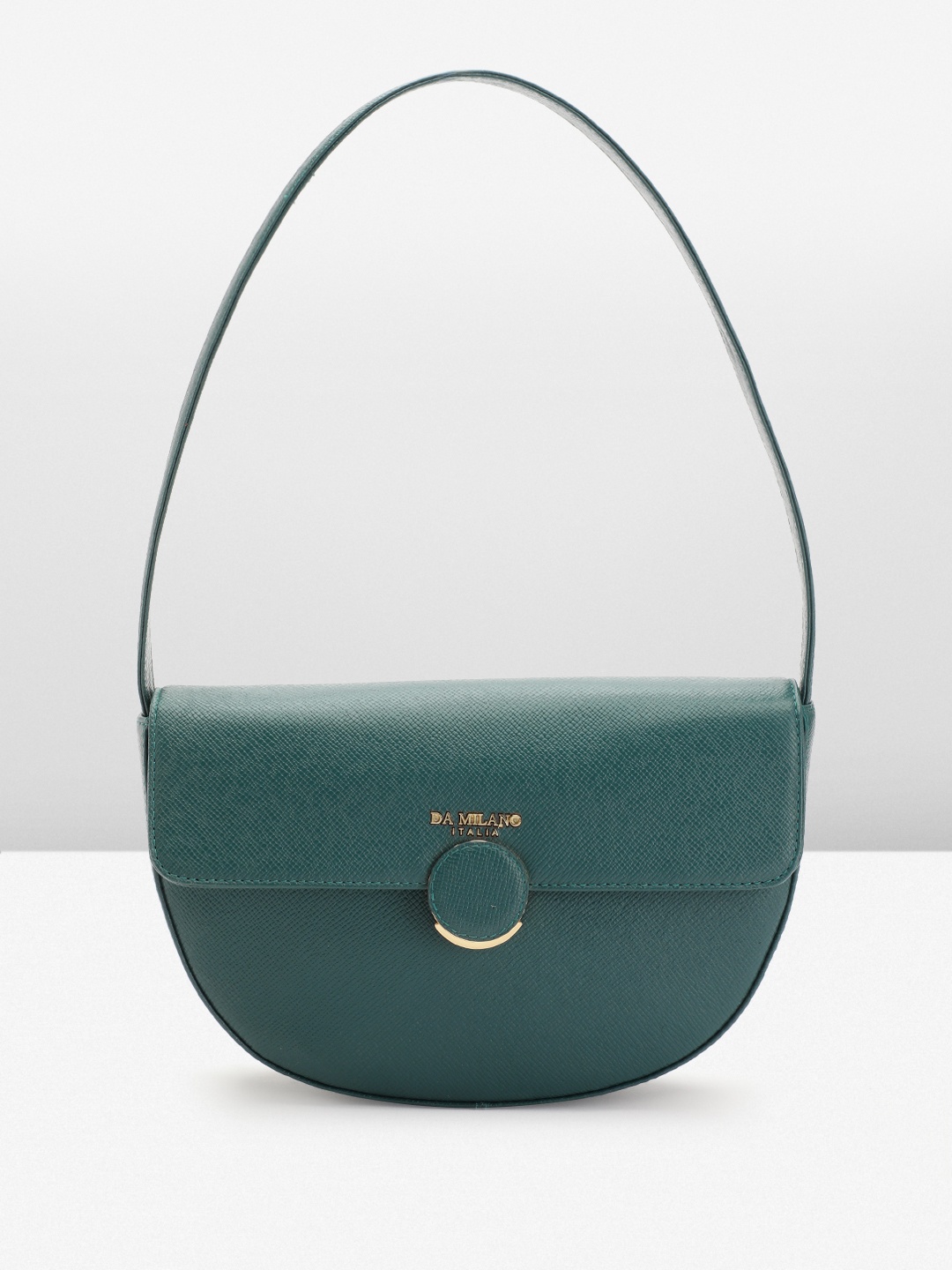 

Da Milano Textured Leather Half Moon Shoulder Bag, Teal
