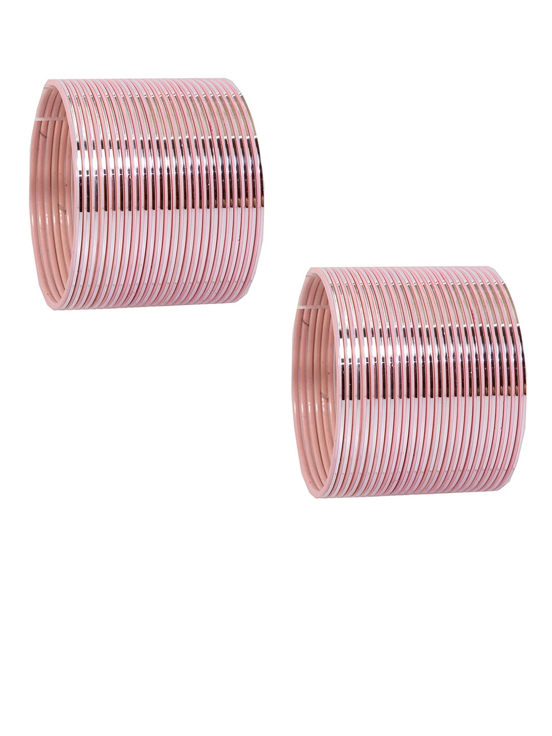 

ZULKA Set of 48 Glossy Metal Bangles, Pink