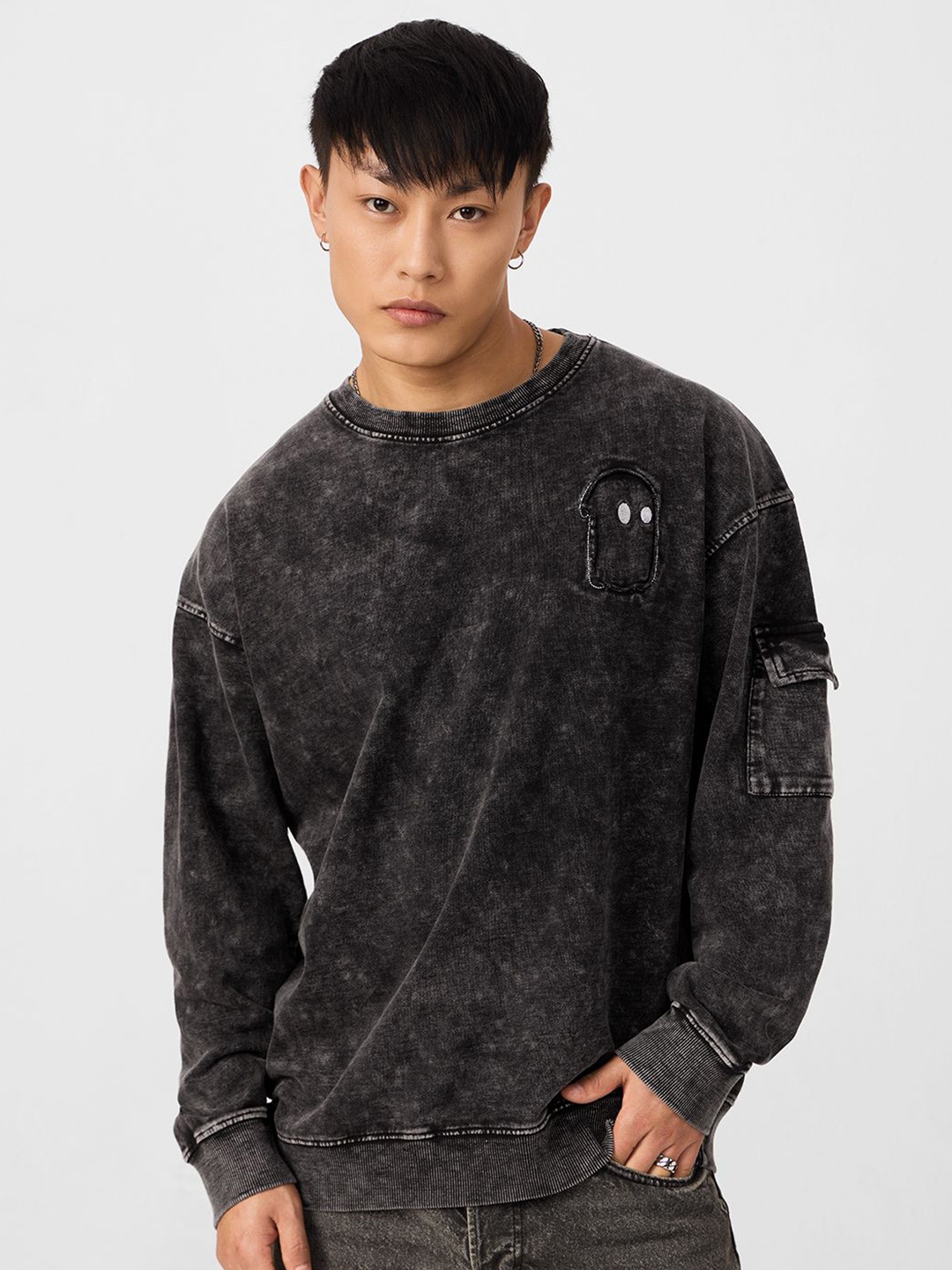 

The Souled Store Men Printed Sweatshirt, Black