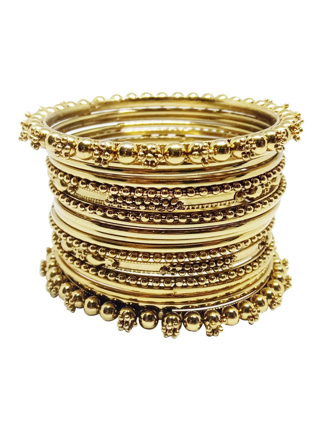 

CHRISHAN Set Of 20 Gold-Plated Beaded Bangles