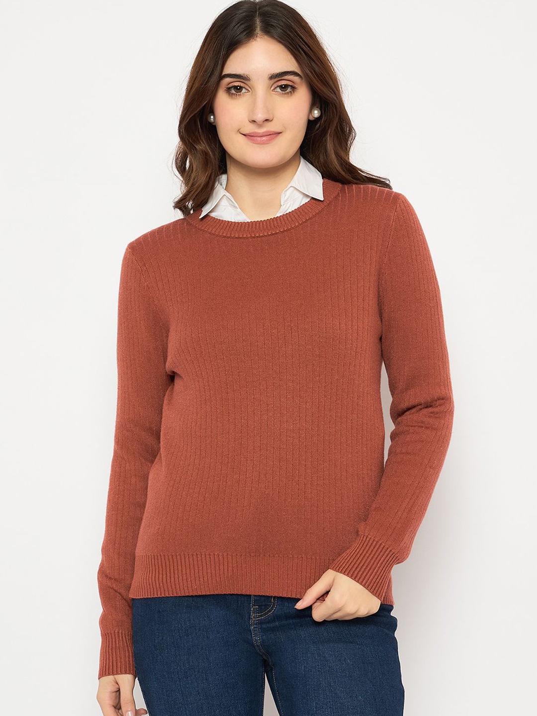 

Madame Women Pullover Sweater, Rust