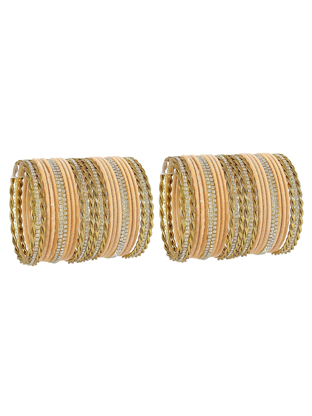 

ZULKA Set of 28 Non-Precious Metal Base and Zircon Gemstone with Velvet Twisted Bangle, Grey