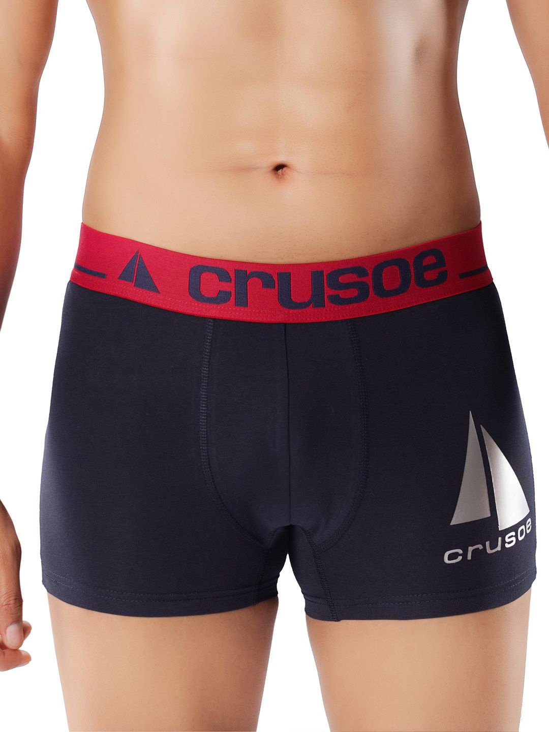 

Crusoe Men Antimicrobial Mid Rise Trunks - CRU-1013-223-Navy, Navy blue