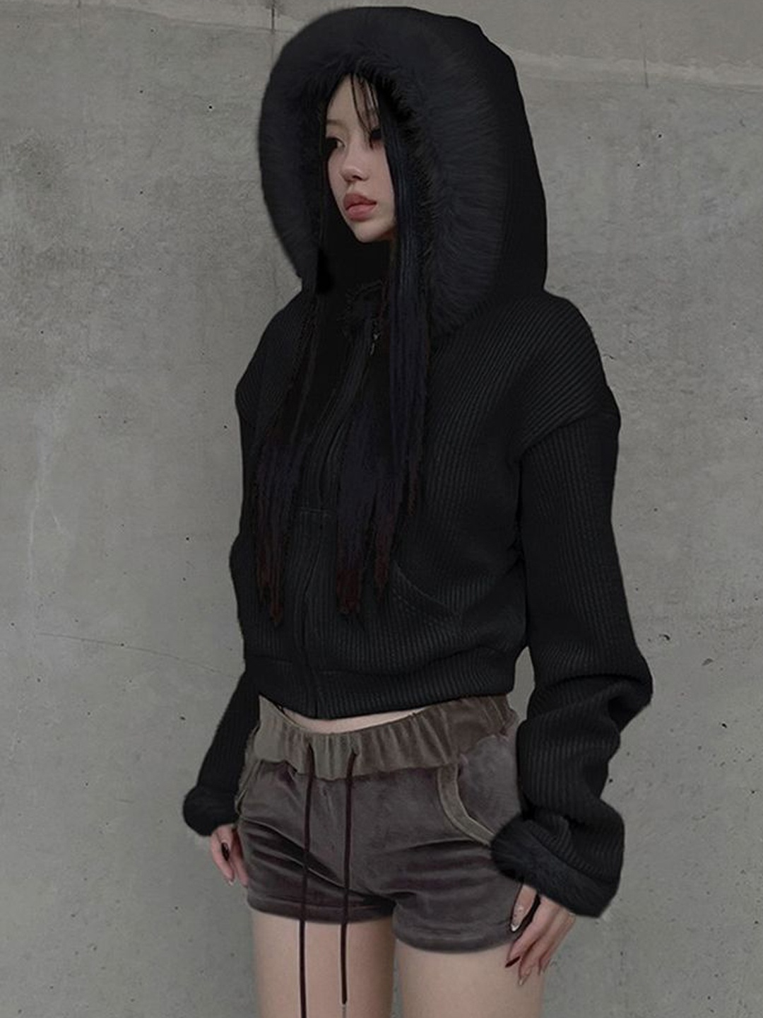 

LULU & SKY Women Hood Solid Casual Tailored Jacket, Black
