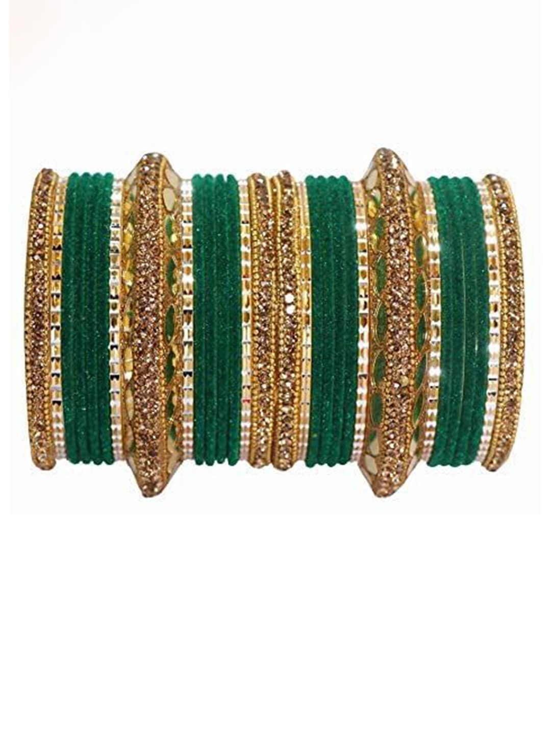 

ZULKA Set of 30 Gold Plated Metal Chuda Bangle