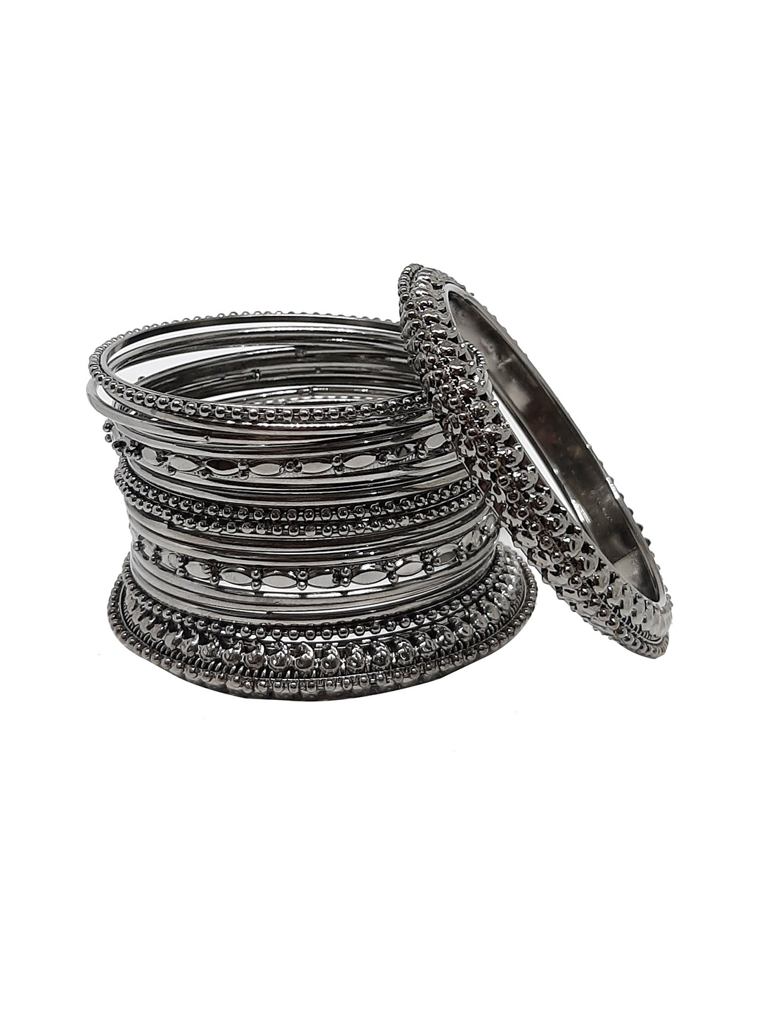 

CHRISHAN Set Of 18 Silver-Plated Coated Bangles