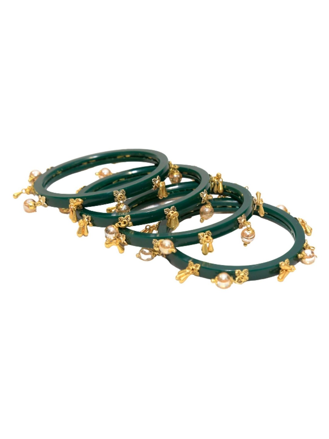

Align Set Of 4 Gold-Plated Pearl Beaded Bangles, Green