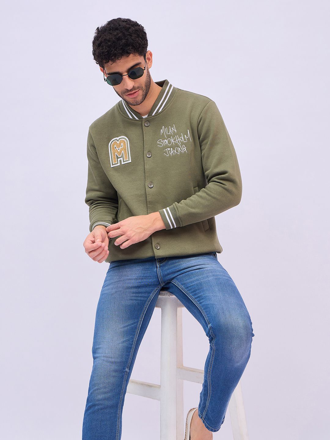 

ARRAY Men Front-Open Sweatshirt, Olive