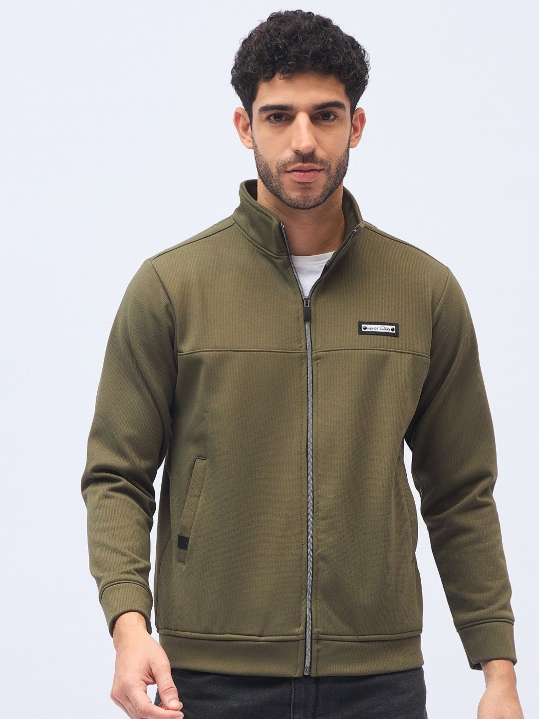 

ARRAY Men Zipper Sweatshirt, Olive