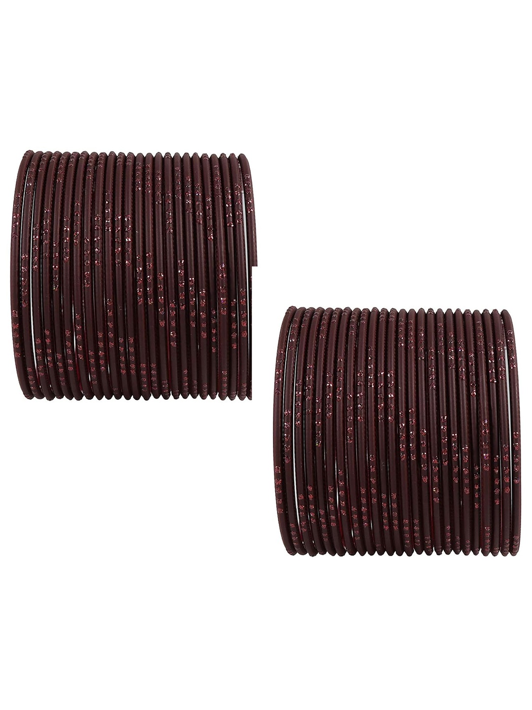 

ZULKA Set of 48 Glitter Polka Dots Bangles, Brown