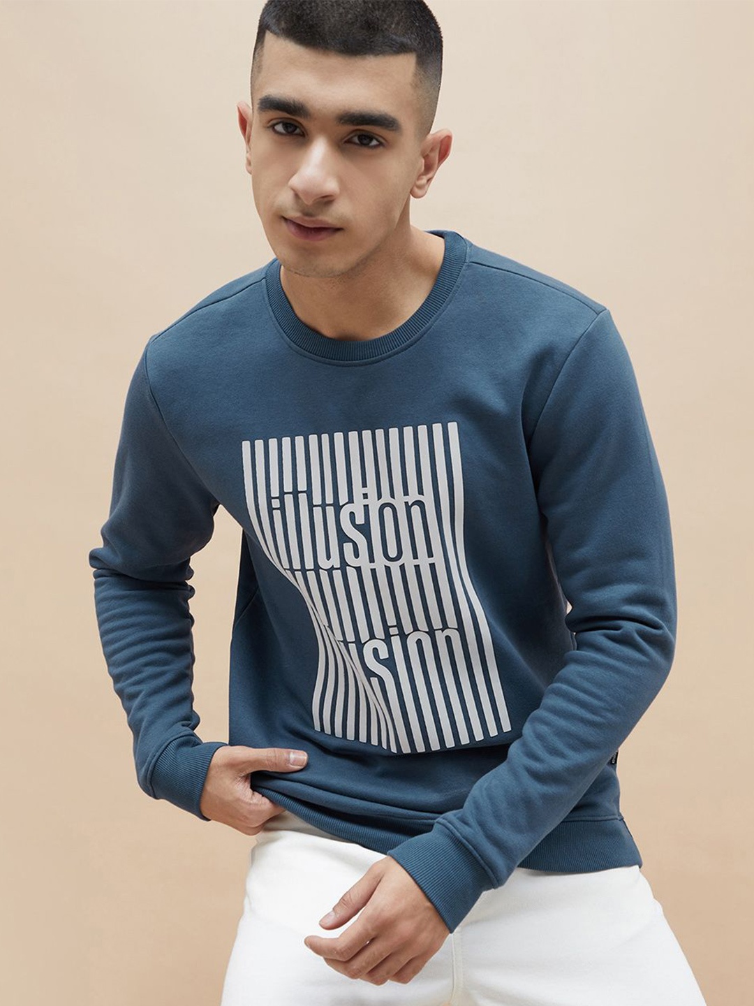 

Fame Forever by Lifestyle Men Typography Printed Cotton Sweatshirt, Blue