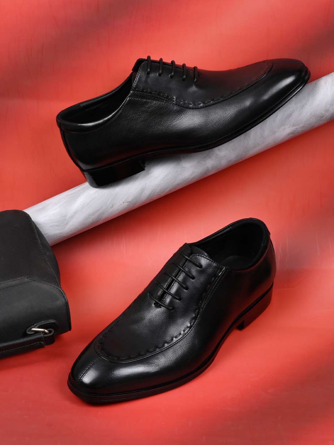 

Cobblerz Men Leather Formal Oxfords, Black