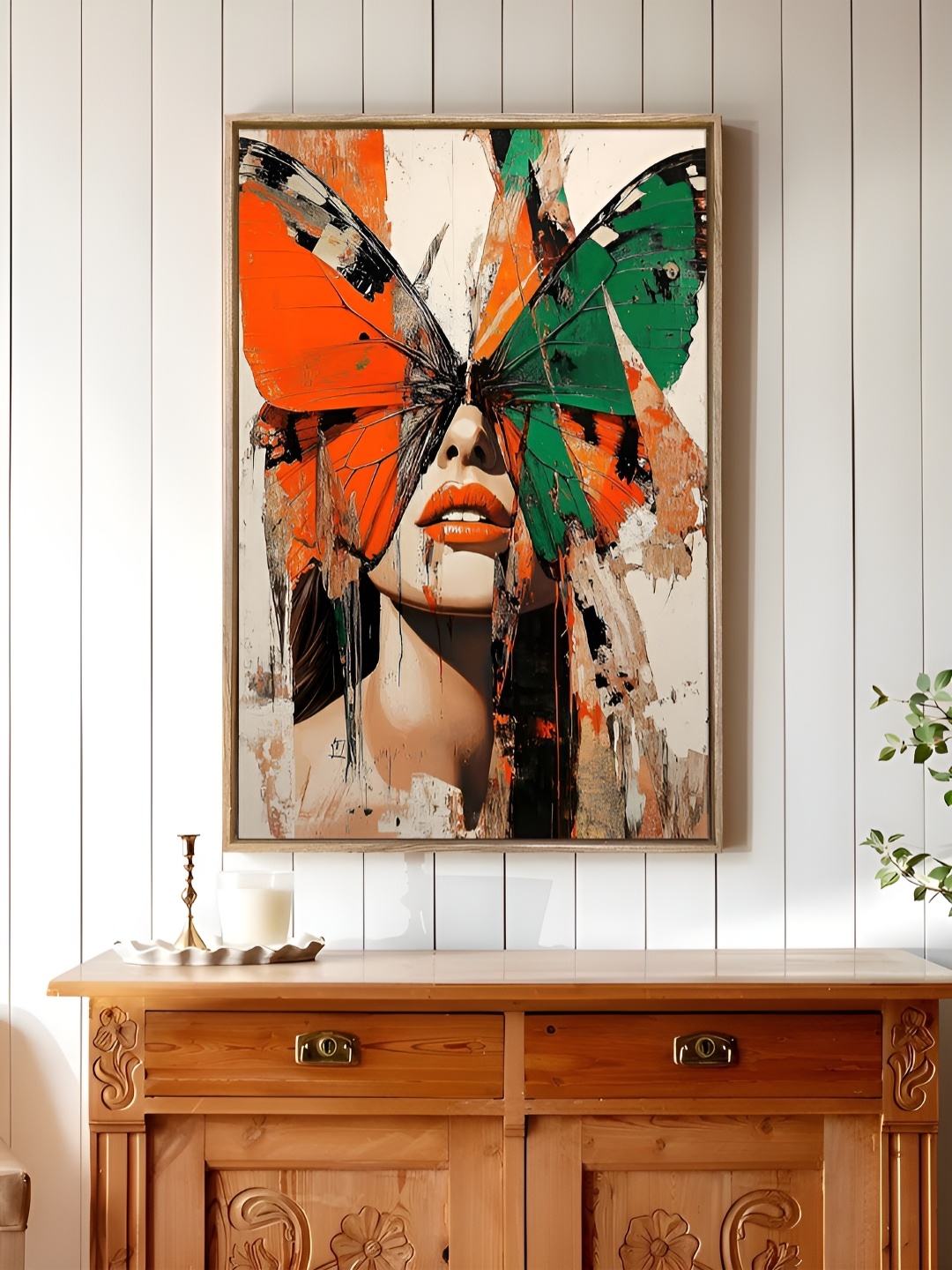 

Art Street Brown & Green Butterfly Canvas Wall Art