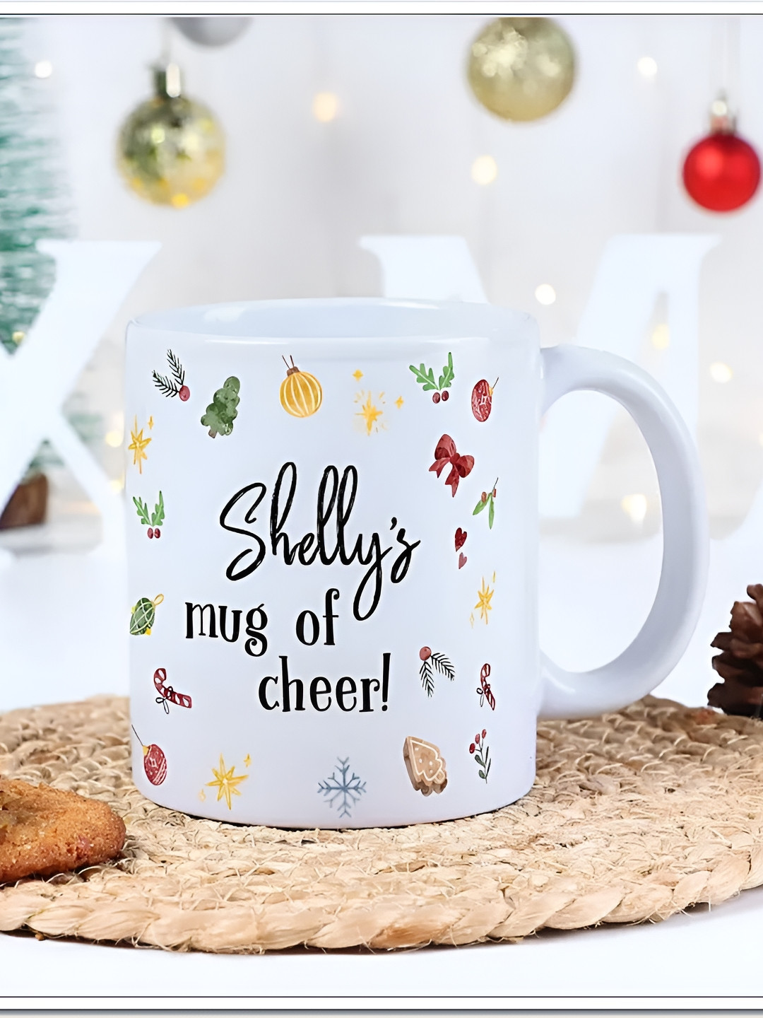 

fnp White & Black Text or Slogans Printed Ceramic Glossy Mug 325 ml