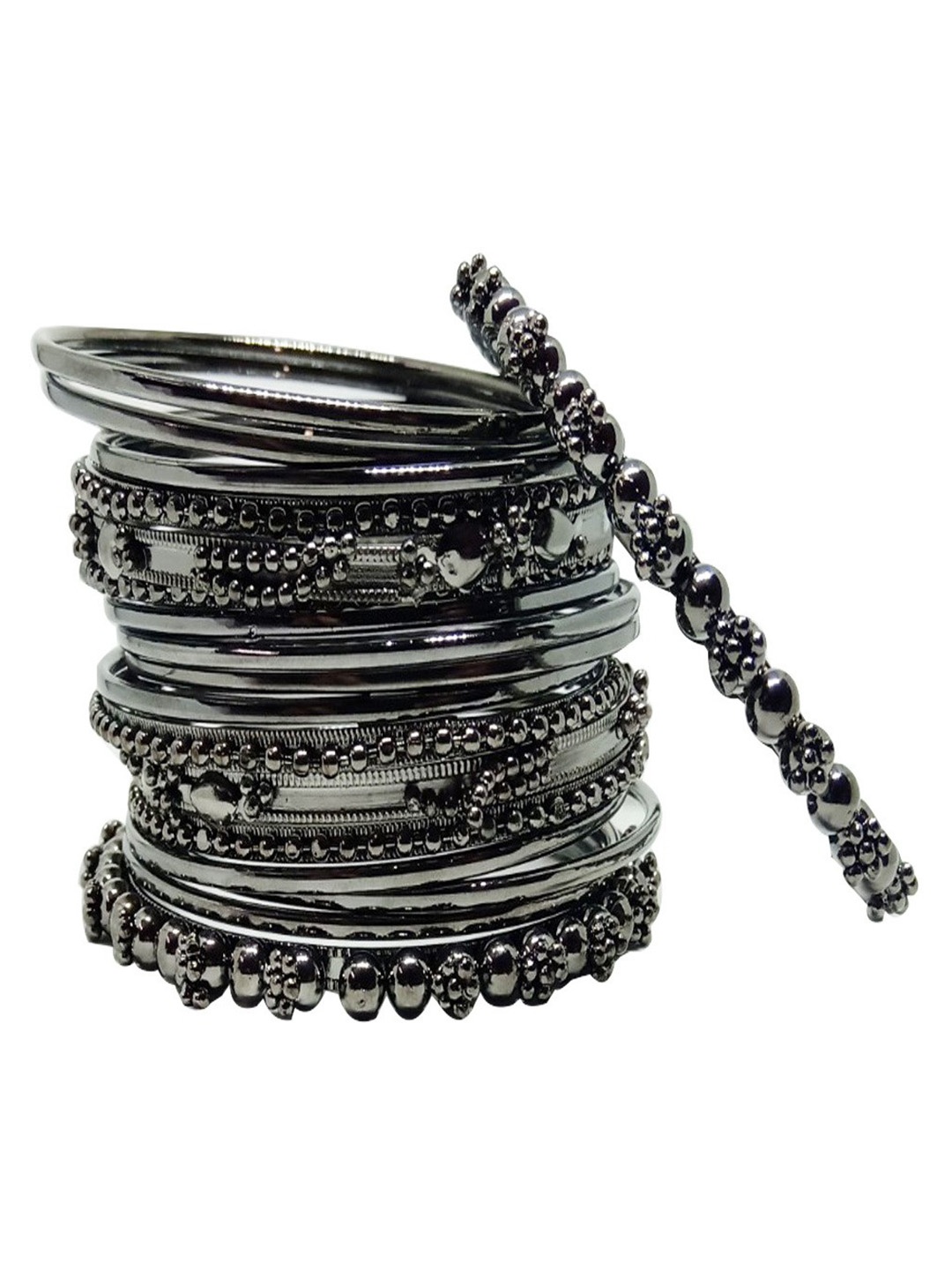 

CHRISHAN Set Of 18 Beaded Bangles, Gold