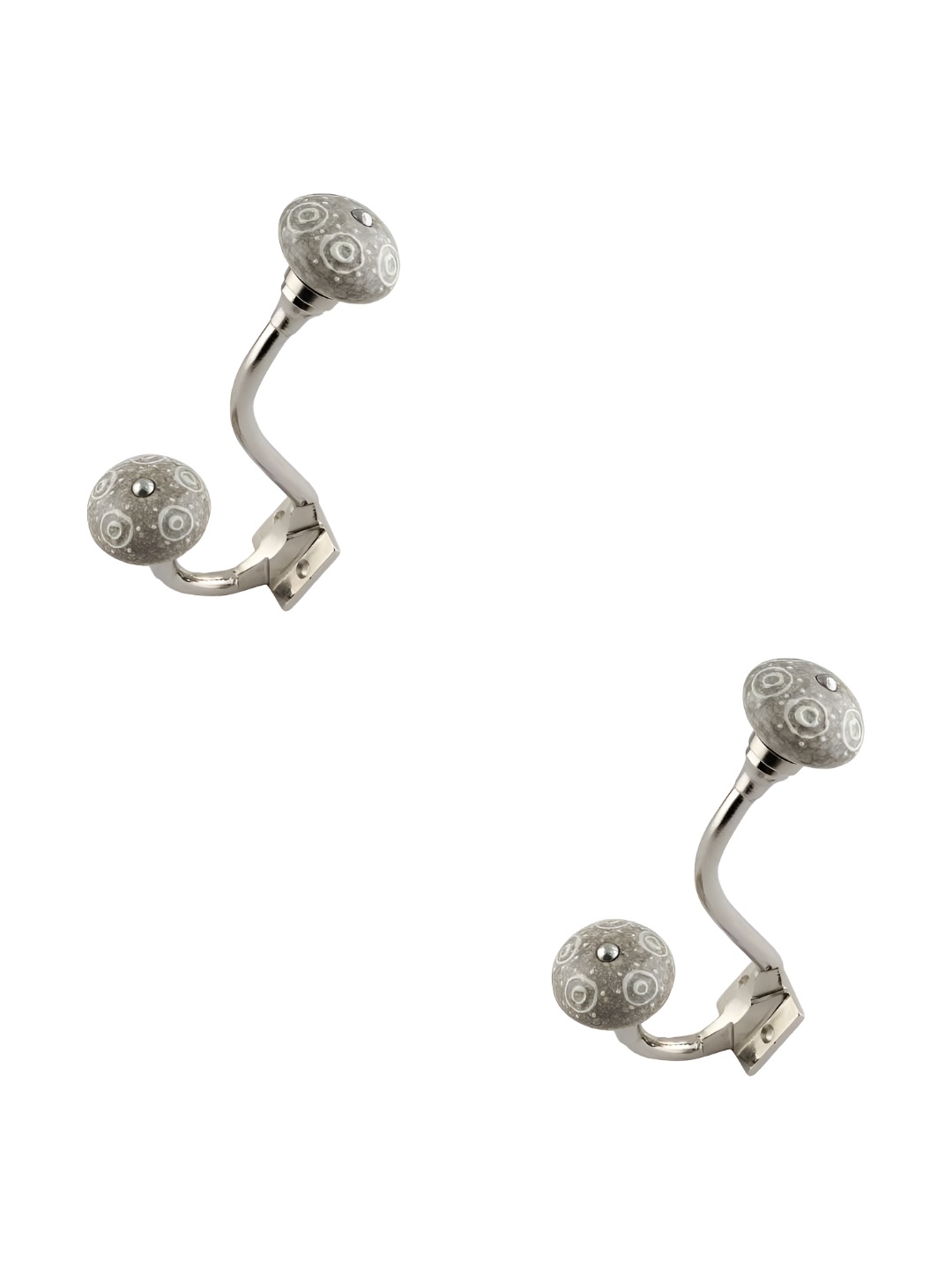 

IndianShelf White 2 Pieces Ceramic Crackle Hooks for Wall Heavy Items Kitchen Hanger