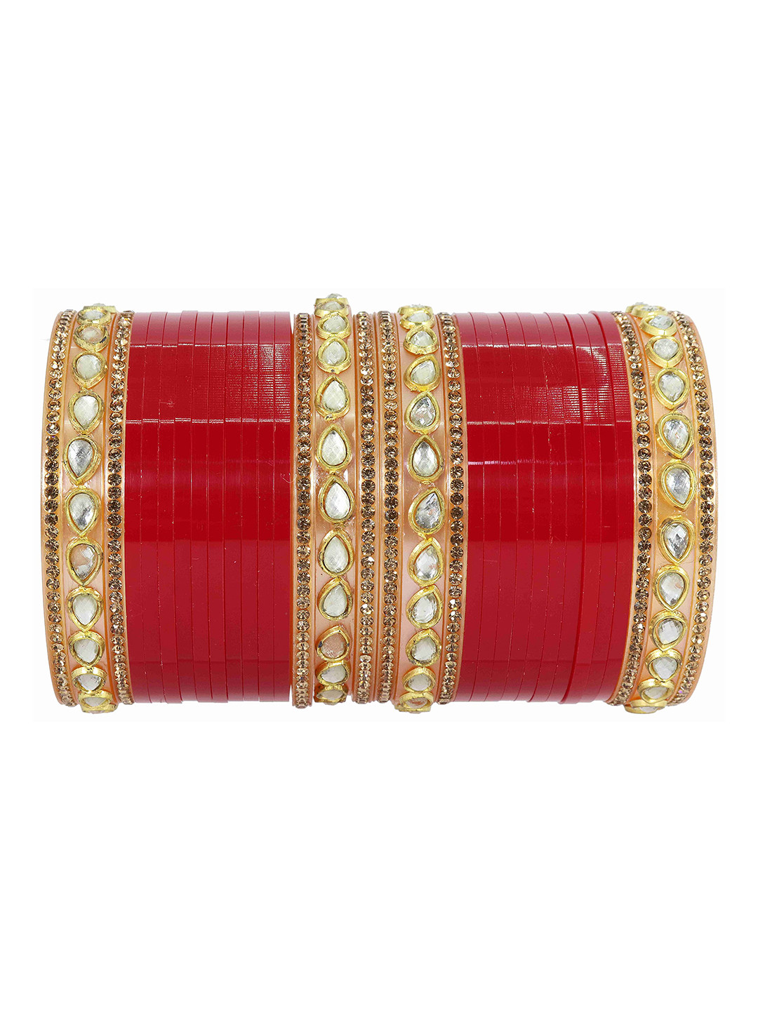 

ZULKA Set of 82 Metal with Base Metal and Zircon Gemstone with Pearls Studded Kaleere Type Latkan, Black