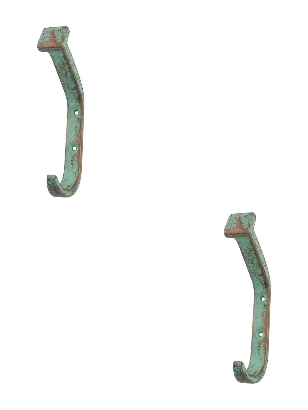 

IndianShelf Green & Copper Toned 2 Pieces Printed Iron Wall Hooks