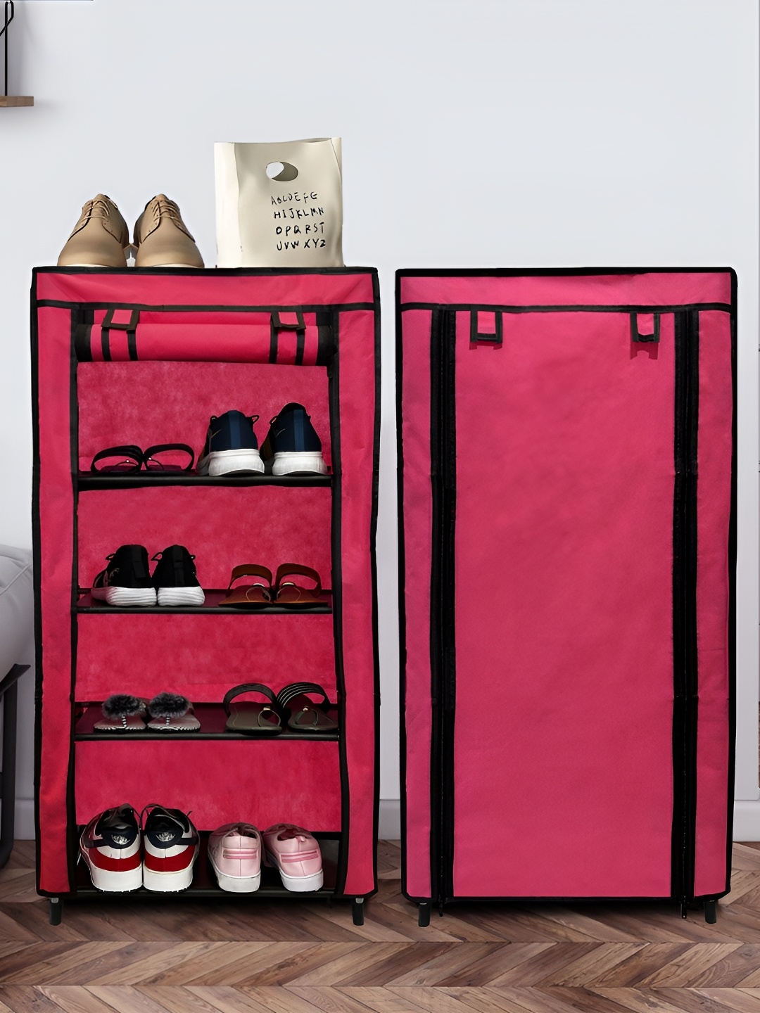 

Rmerchants Pink & Black Water Resistant Shoes Organiser