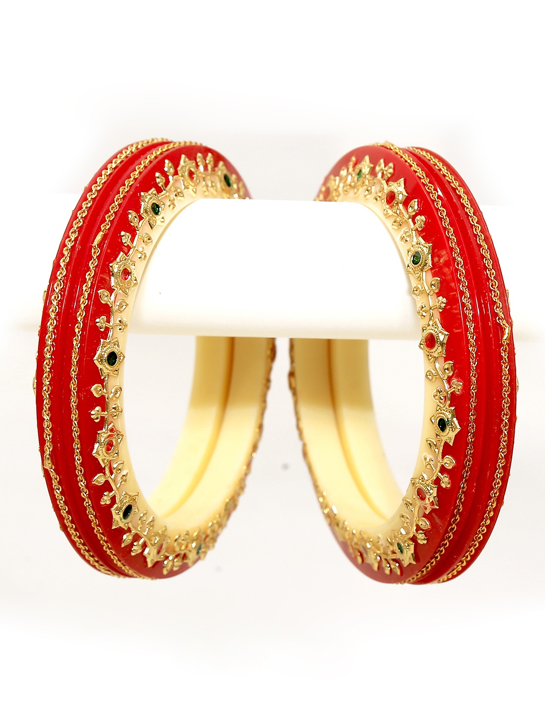 

Align Set Of 4 Gold-Plated Bangles, Red