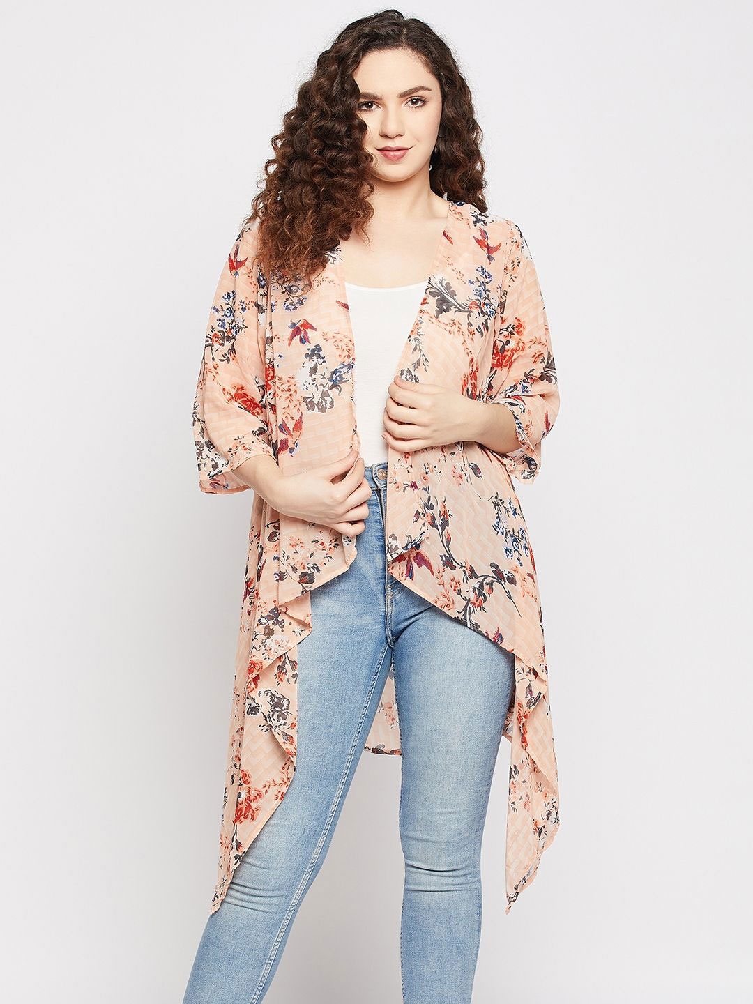 

DressBerry Women Printed Shrug, Pink