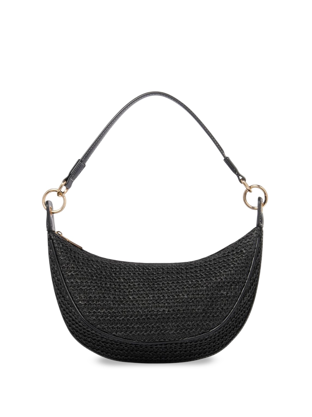 

Forever New Women Textured Half Moon Shoulder Bag, Black