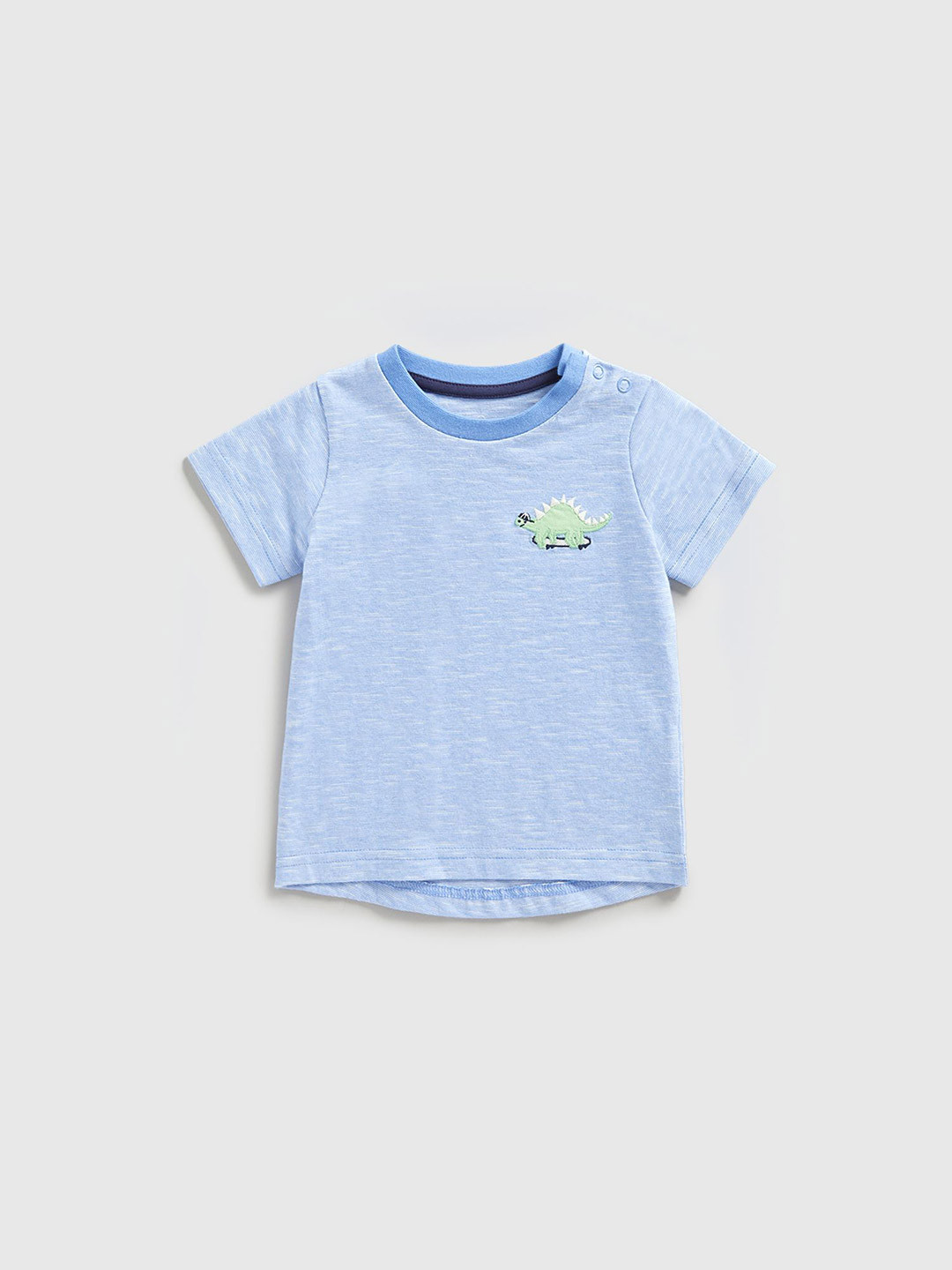 

mothercare Boys Solid Round Neck Cotton T-shirt, Blue