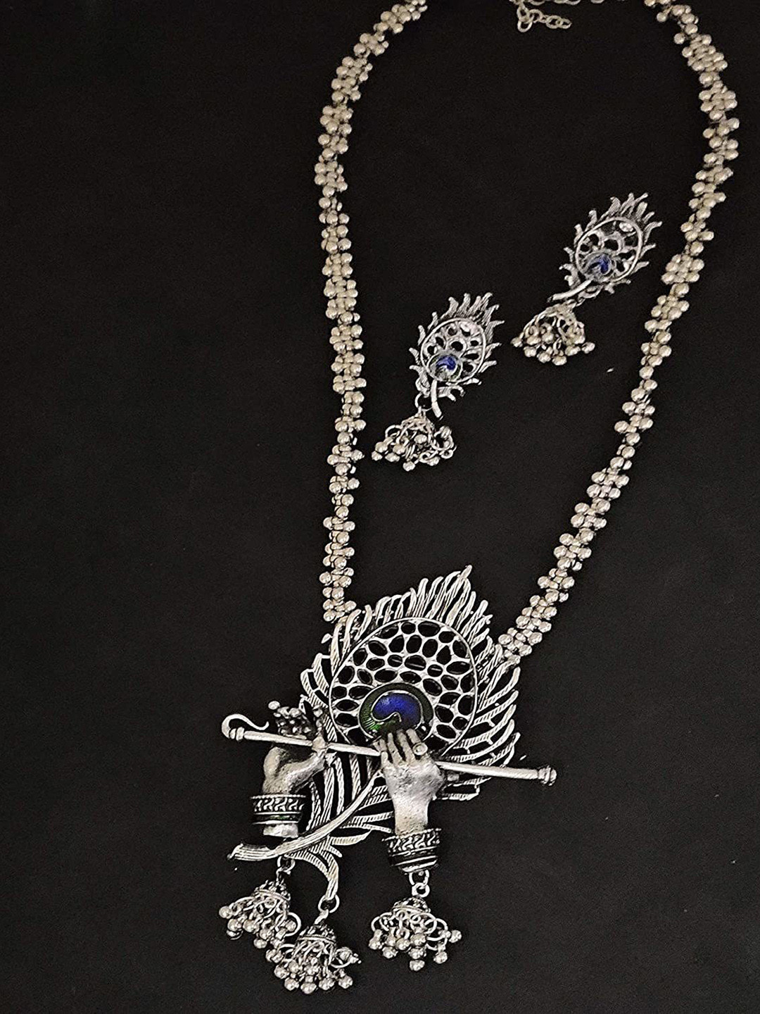 

SUNHARI Silver-Plated Oxidised Jewellery Set