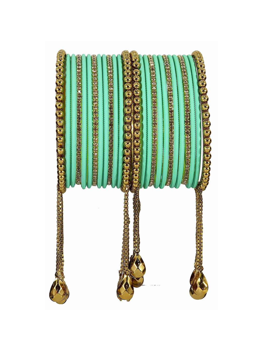 

ZULKA Set Of 26 CZ Studded Bangles, Gold