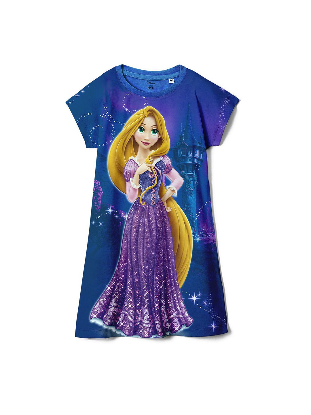

Wear Your Mind Girls Printed A-Line Dress, Blue