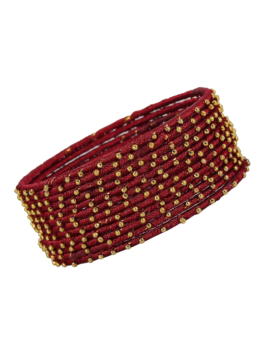 

ZULKA Set of 12 Artifical Beaded Bangles, Maroon