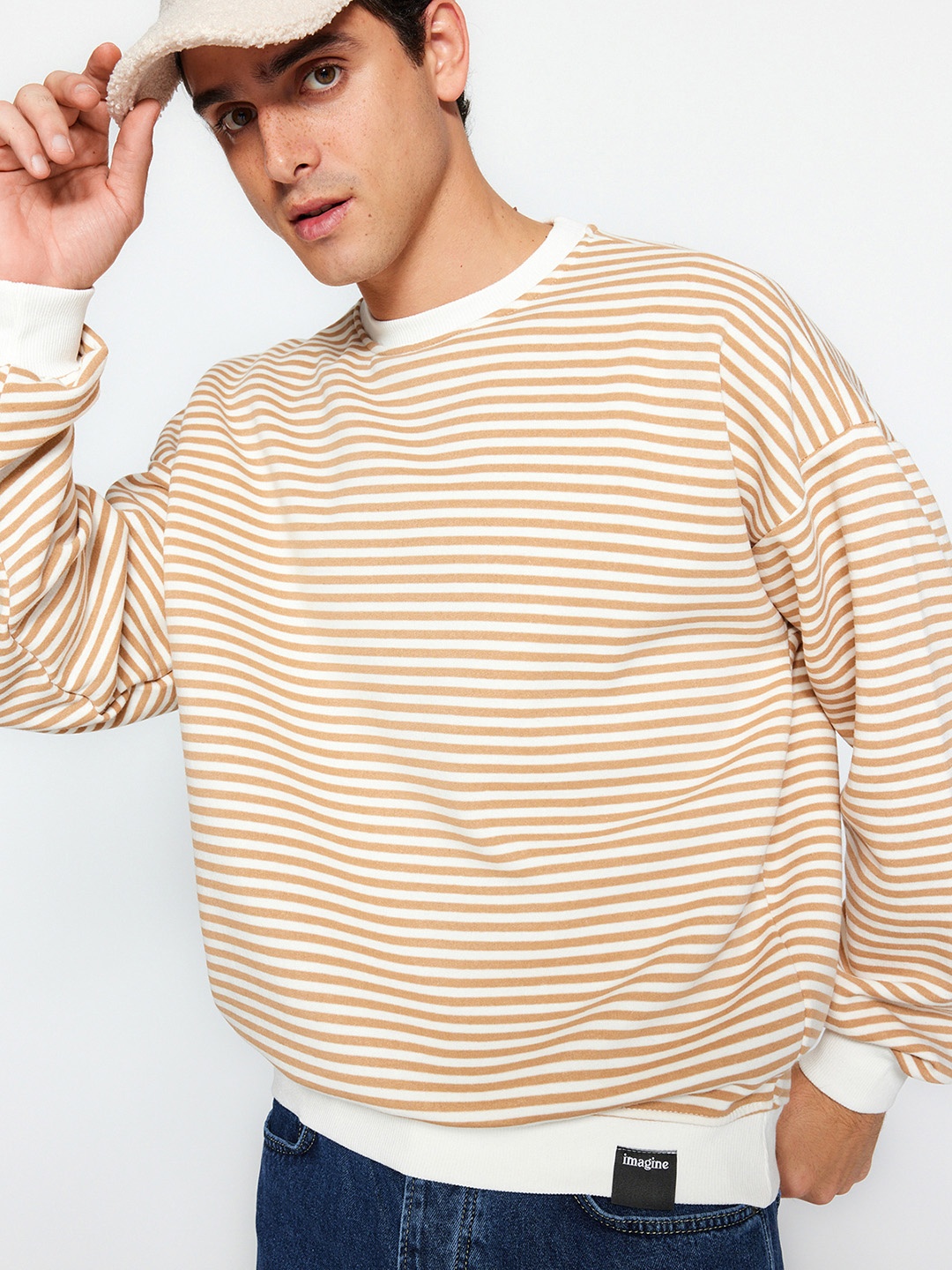 

Trendyol Men Striped Sweatshirt, Na