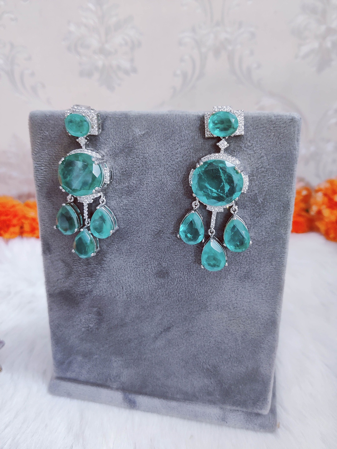 

STYLE DECO Silver-Plated Contemporary Drop Earrings