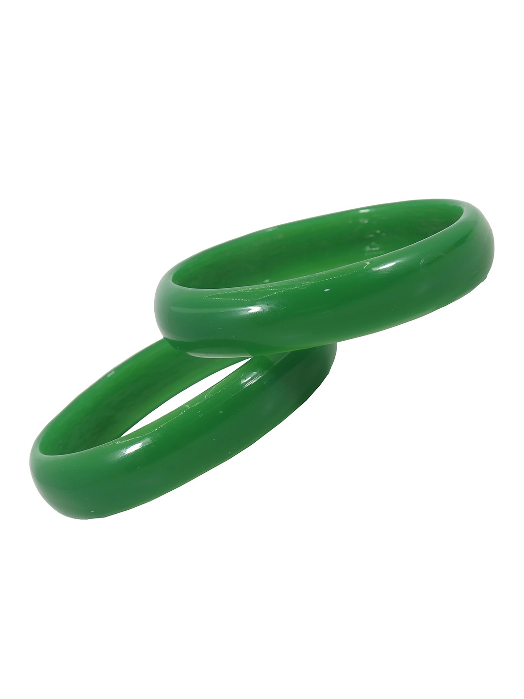 

ZULKA Set of 2 Plain Glass Bangles, Green