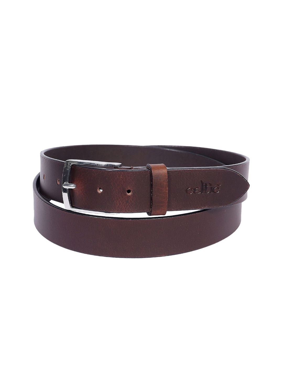 

Celtic Unisex Leather Tang Formal Belt, Brown