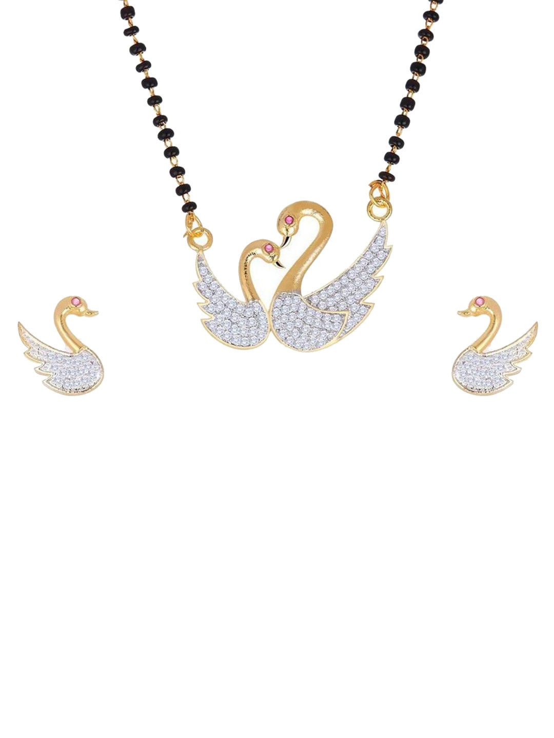 

SUNHARI Gold-Plated Mangalsutra, Black