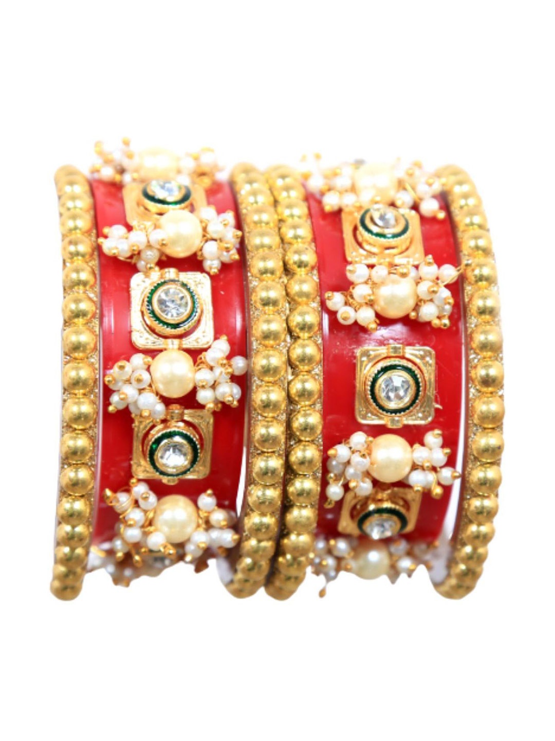 

Align Set Of 2 Gold-Plated Pearl Beaded Chudas Bangles