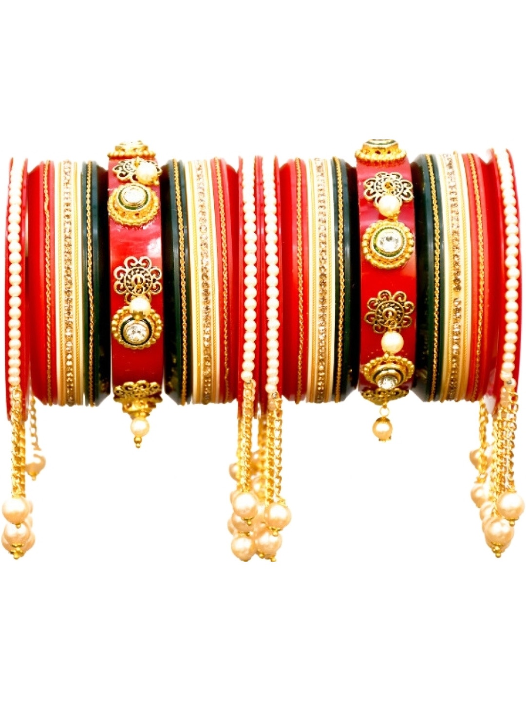 

Align Set Of 2 Gold-Plated Stone Studded Chudas