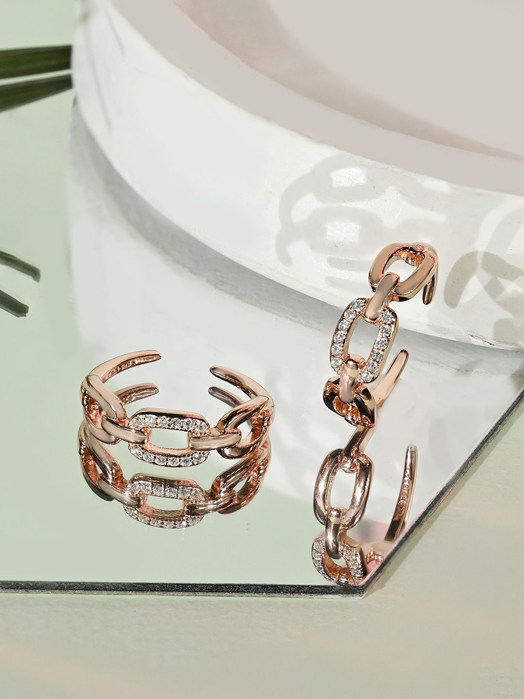 

TOUCH925 Stone Interlocking Toe Ring, Rose gold