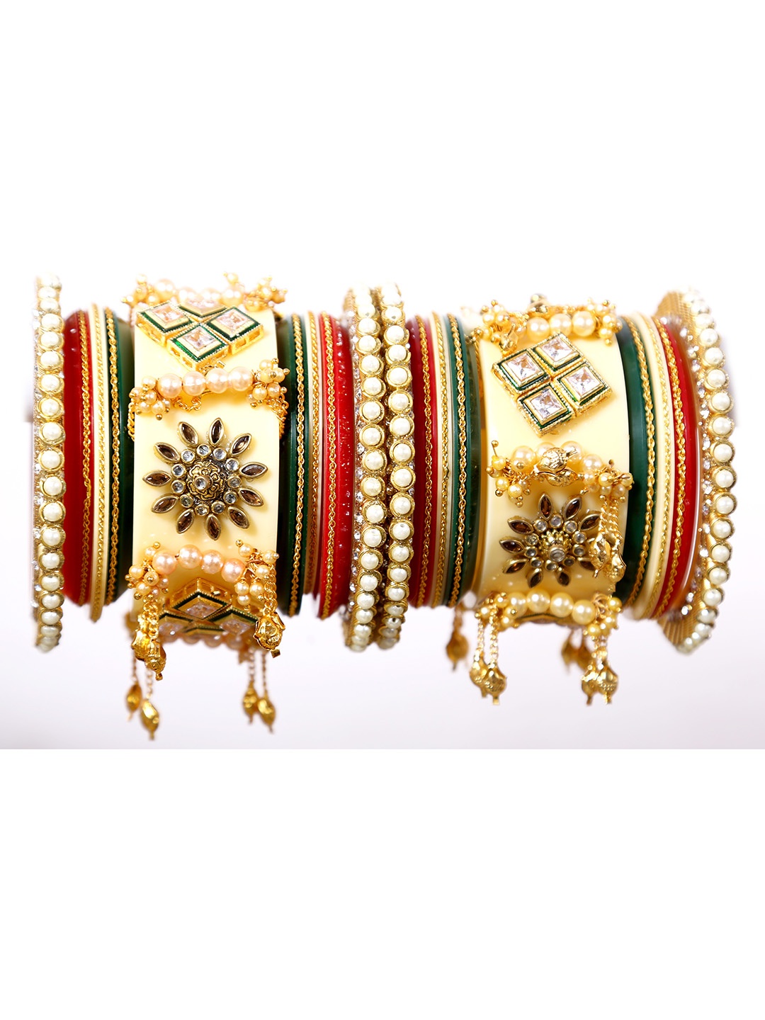 

Align Set Of 2 Gold-Plated Beaded Chudas Bangle